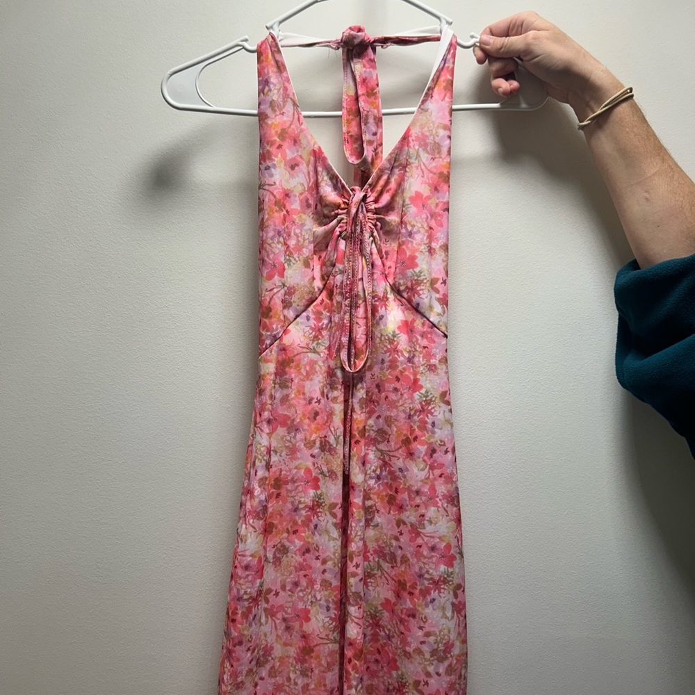 Source Unknown Pink Floral Mini Dress